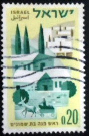 Selo postal de Israel de 1962 Settlement of Rosh Pinna