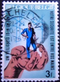 Selo postal da Belgica de 1968 Industrial Safety Campaign