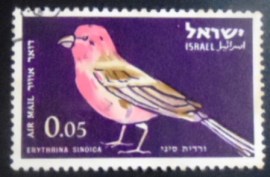 Selo postal de Israel de 1963 Sinai Rosefinch