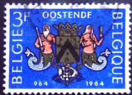 Selo postal da Belgica de 1964 Millenary of Ostende