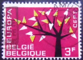 Selo postal da Belgica de 1962 Europa Tree