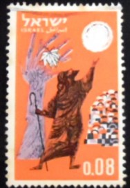 Selo postal de Israel de 1963 Jonah's head