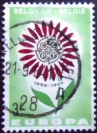 Selo postal da Belgica de 1964 C.E.P.T. Flower