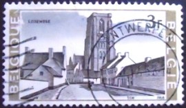 Selo postal da Belgica de 1968 Church Lissewege