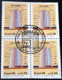 Quadra de selos postais do Brasil de 1986 CEF