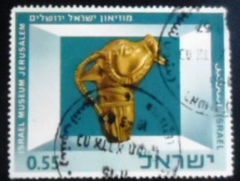 Selo postal de Israel de 1966 Gold Calf's Head Earring
