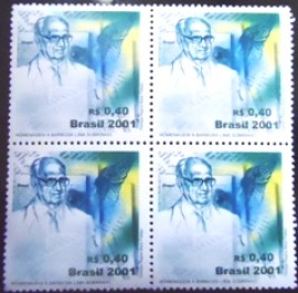 Quadra de selos postais do Brasil de 2001 Barbosa Lima Sobrinho