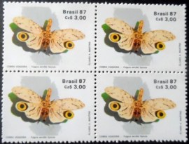 Quadra de selos postais do Brasil de 1987 Cobra Voadora