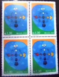 Quadra de selos postais do Brasil de 2001 Civilizações