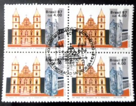 Quadra de selos postais do Brasil de 1987 Convento São Francisco