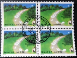 Quadra de selos postais do Brasil de 1987 Natal no Campo