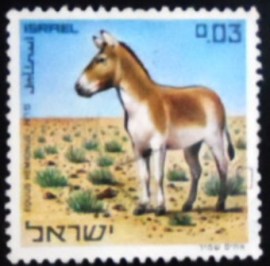 Selo postal de Israel de 1971 Syrian Wild Ass