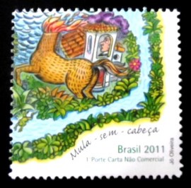 Selo postal do Brasil de 2011 Mula-sem-cabeça