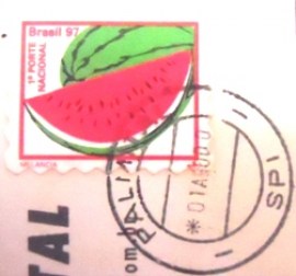 Selo postal do Brasil de 1999 Melancia Palmital