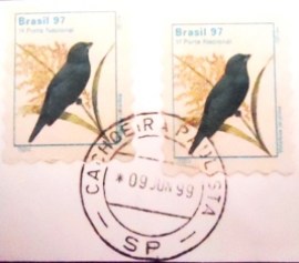 Par de selos postais do Brasil de 1997 Tiziu