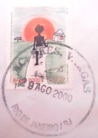 Selo postal do Brasil de 2000 Criança e Escola RJ