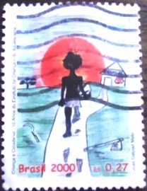 Selo postal do Brasil de 2000 Criança e Escola