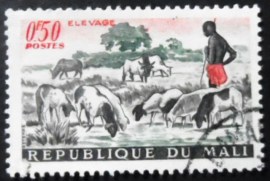 Selo postal do Mali de 1961 Domestic Sheep