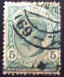 Selo postal da Itália de 1906 King Vittorio Emanuele III 5