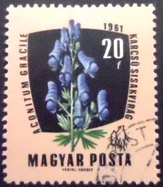 Selo postal da Hungria de 1961 European Monkshood