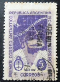Selo postal da Argentina de 1947 Map of Argentine Antarctic Claims