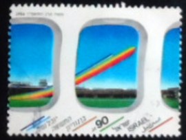 Selo postal de Israel de 1986 Ben-Gurion Airport