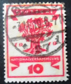 Selo postal da Alemanha Reich de 1919 Tree