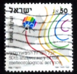 Selo postal de Israel de 1986 Meteorological Service