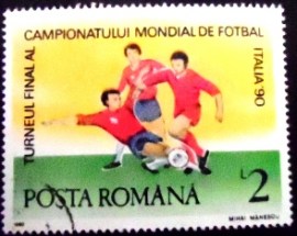 Selo postal da Romênia de 1990 South Korea-Spain