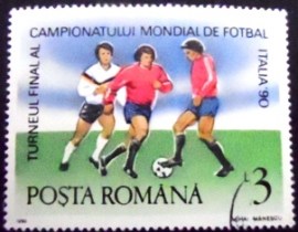 Selo postal da Romênia de 1990 Germany-United Arab Emirates