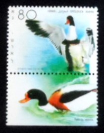 Selo postal de Israel de 1989 Shelduck