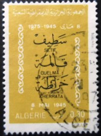 Selo postal da Argélia de 1975 Massacres of Sétif