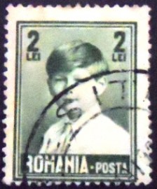 Selo postal da Romênia de 1928 King Michael child 2