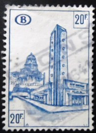 Selo postal da Bélgica de 1953 Brussels-South railway station