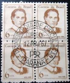 Quadro de selos postais do Brasil de 1967 Ana Nery