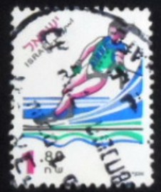 Selo postal de Israel de 1998 Water Skiing