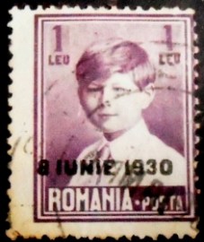 Selo postal da Romênia de 1930 Michael I of Romania overprinted 1