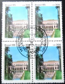 Quadra de selos postais de 1985 Museu Histórico  M1C