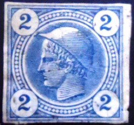 Selo postal da Áustria de 1899 Mercury 2