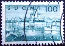 Selo postal da Finlândia de 1958 Helsinki Harbour