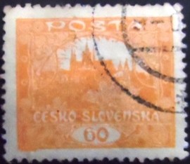 Selo postal da Tchecoslováquia de 1919 Prague Castle 60