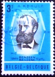 Selo postal da Bélgica de 1966 Prof. Friedrich August Kekulé