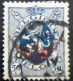 Selo postal da Bélgica de 1930 Heraldic Lion with overprint winged wheel