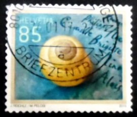 Selo postal da Suiça de 2015 Snail Shell