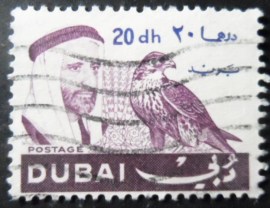 Selo postal de Dubai de 1967 Sheikh Rashid Ben Said Al Maktoum