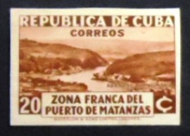 Selo postal de Cuba de 1936 Rio Yumuri