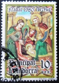 Selo postal de Andorra de 1980 Nativity