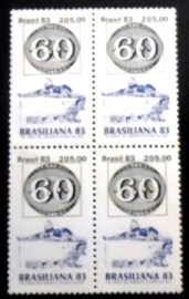 Quadra de selos postais de 1983 Olho de boi 60