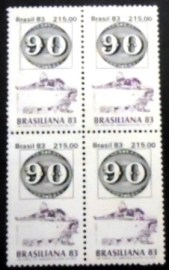 Quadra de selos do Brasil de 1983 Olho-de-boi 90