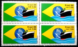 Quadra de selos postais do Brasil de 1988 Abertura dos Portos